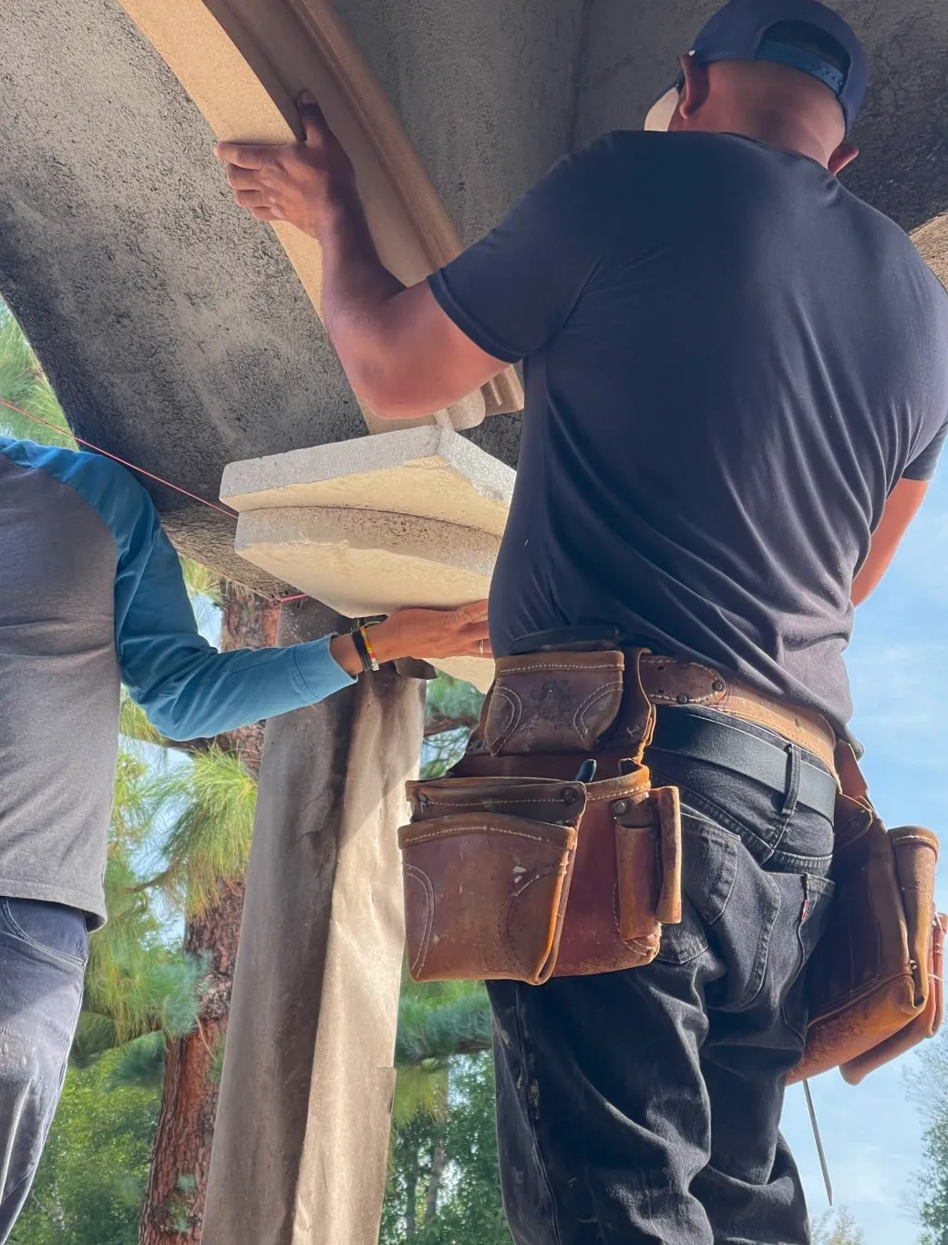 precast stone arch installation